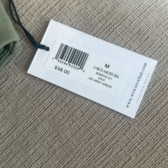 WeWoreWhat Olive Green V Neck Halter Bra - Picture 4 of 4